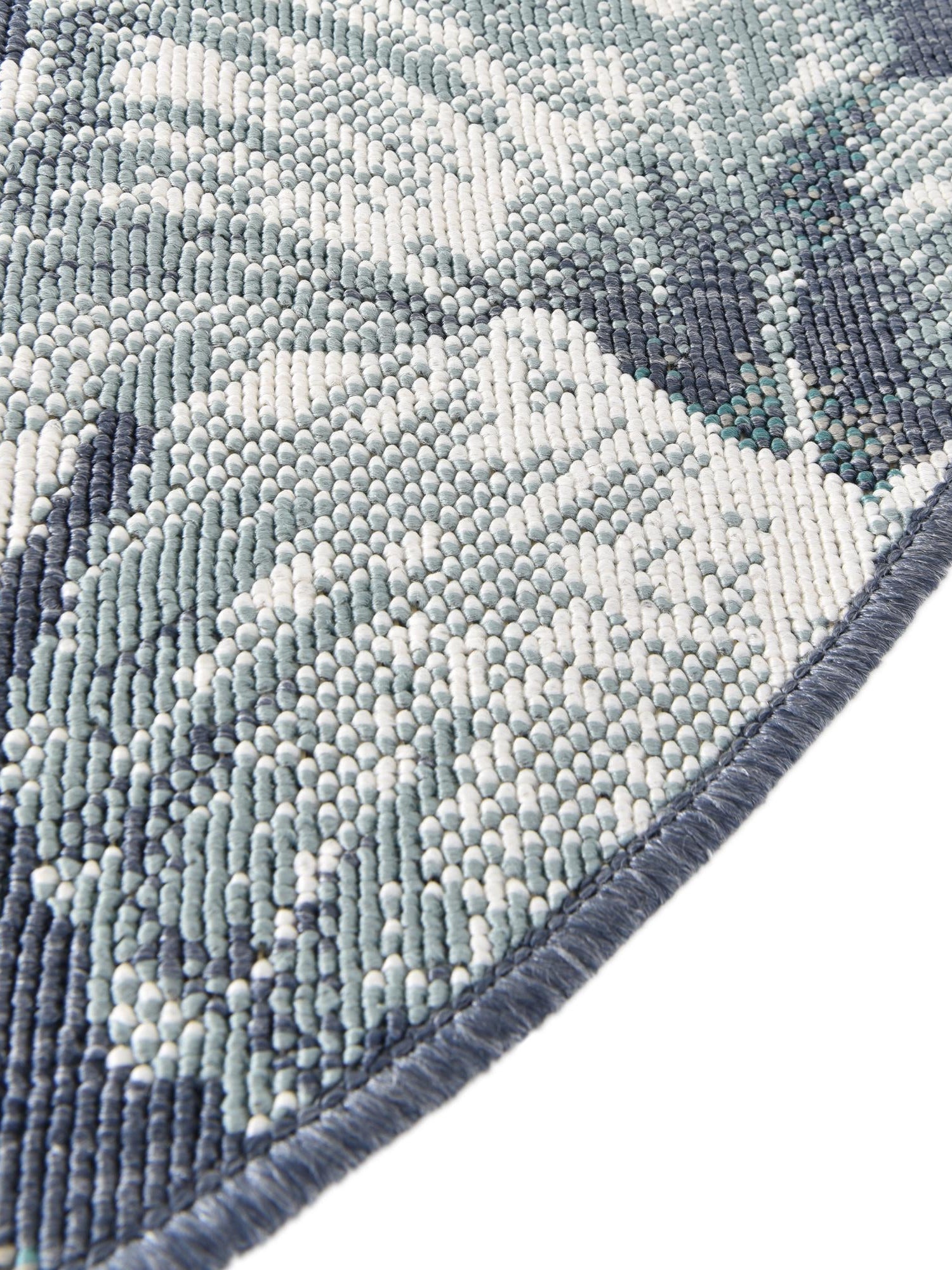 Blue 4' x 4' Outdoor Coastal Round Area Rug Weather Resistant for Patio, Deck, Terrace, Balcony, Porch 100% Polypropylene Coastal Decor Carpet for Sale at Rug Engine