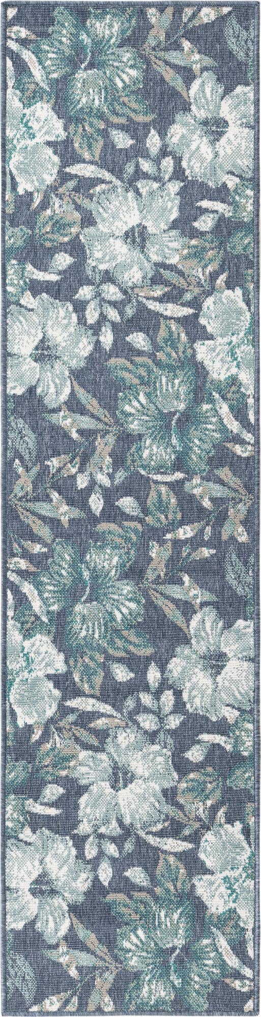 Blue 2' x 8' Outdoor Coastal Runner Area Rug Weather Resistant for Patio, Deck, Terrace, Balcony, Porch 100% Polypropylene Coastal Decor Carpet for Sale at Rug Engine