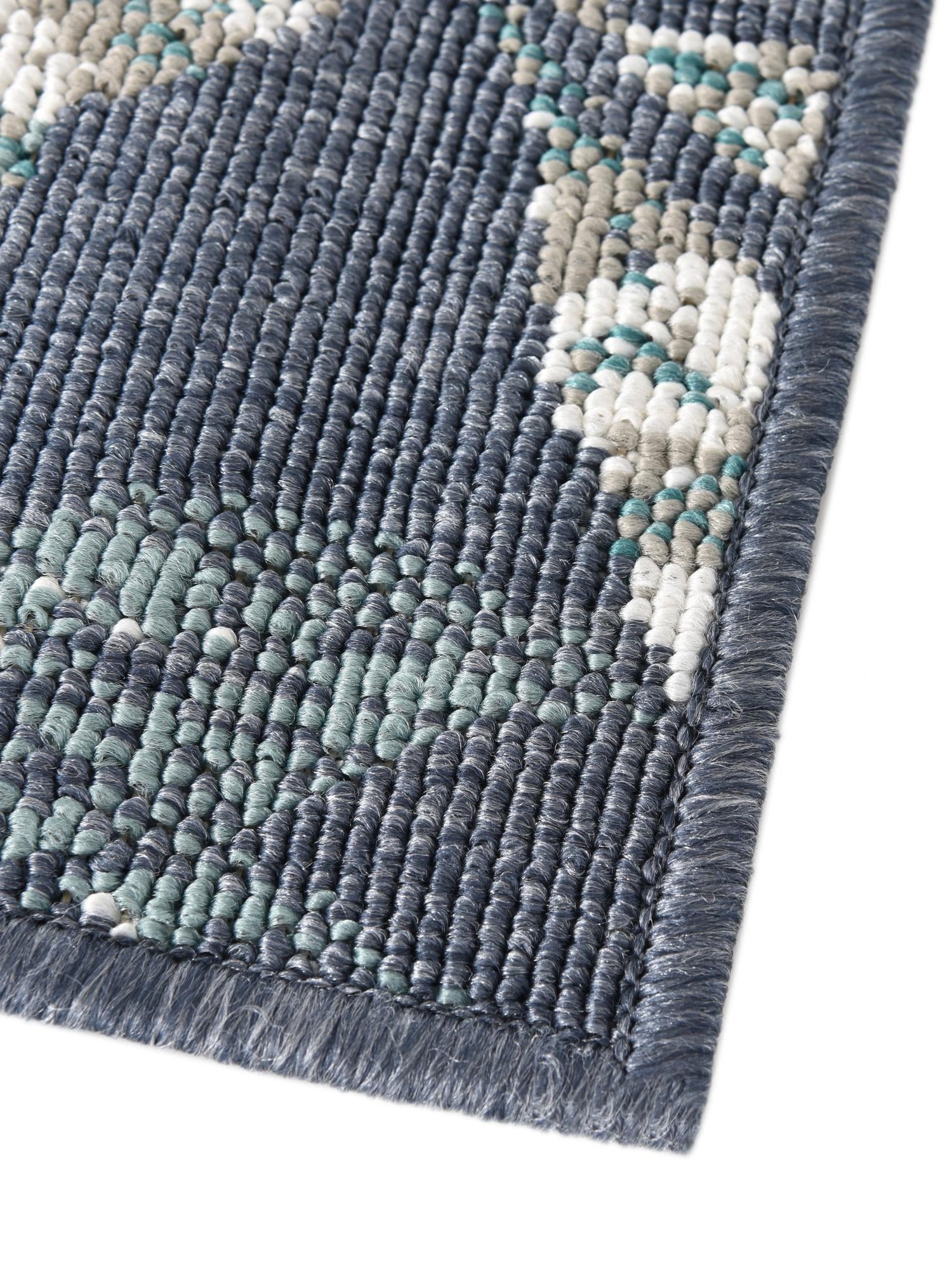 Blue 2' x 8' Outdoor Coastal Runner Area Rug Weather Resistant for Patio, Deck, Terrace, Balcony, Porch 100% Polypropylene Coastal Decor Carpet for Sale at Rug Engine