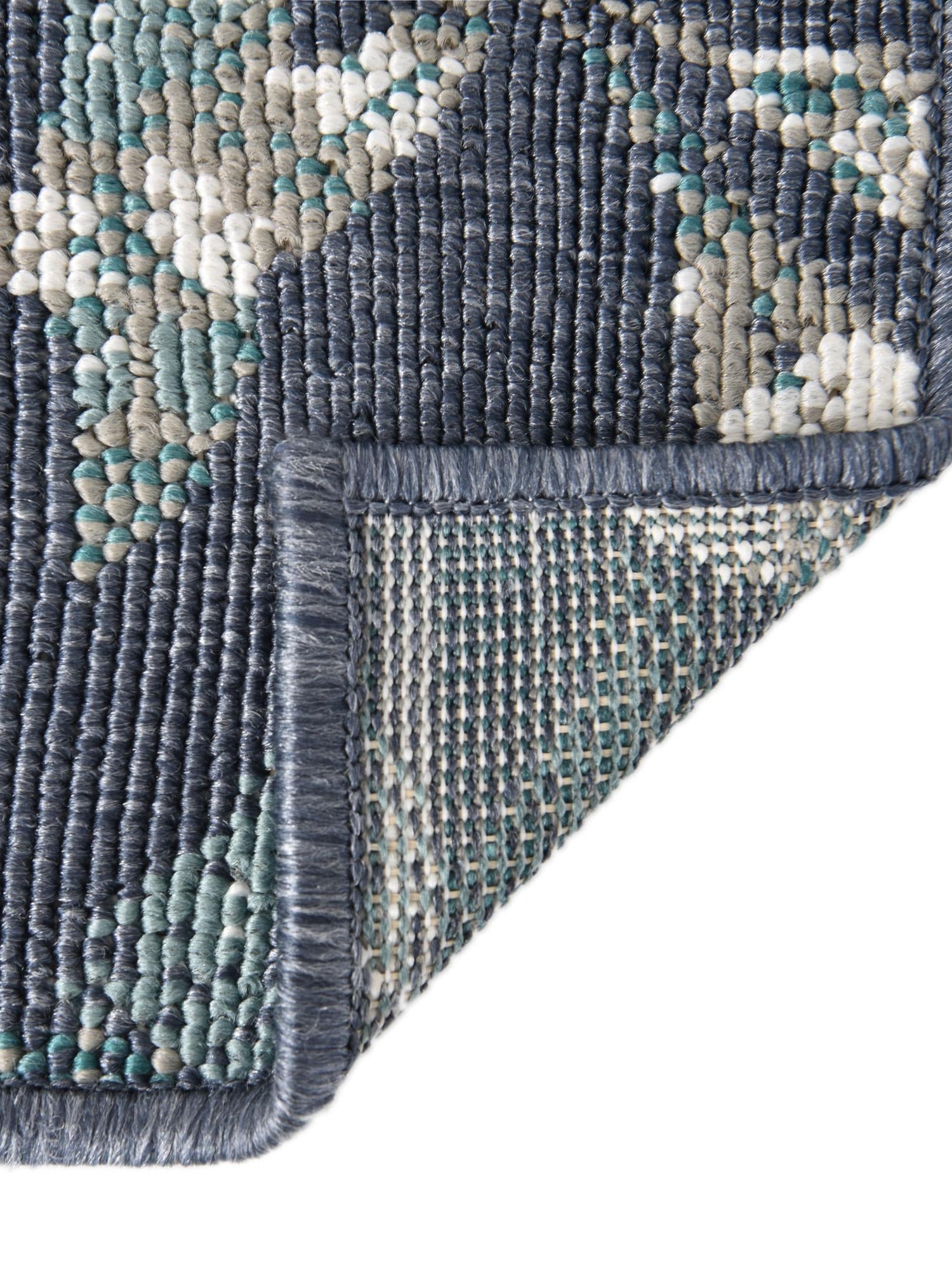 Blue 2' x 8' Outdoor Coastal Runner Area Rug Weather Resistant for Patio, Deck, Terrace, Balcony, Porch 100% Polypropylene Coastal Decor Carpet for Sale at Rug Engine