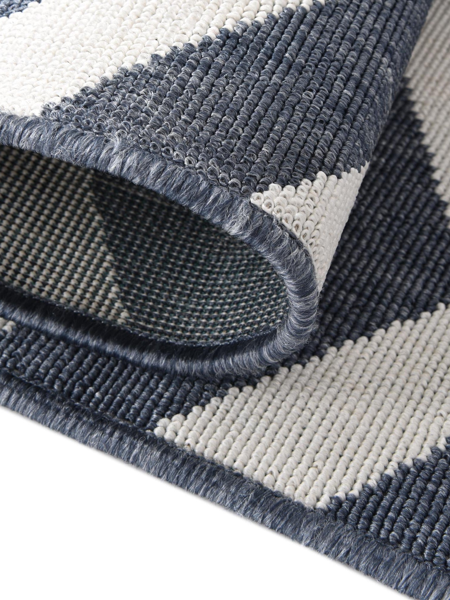 Navy Blue 7' 10 x 10' Outdoor Coastal Rectangle Area Rug Weather Resistant for Patio, Deck, Terrace, Balcony, Porch 100% Polypropylene Coastal Decor Carpet for Sale at Rug Engine
