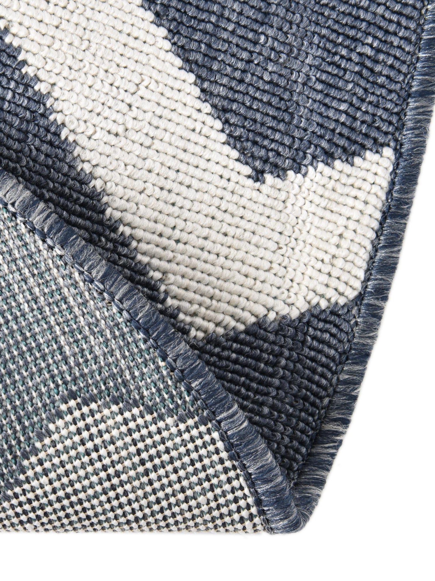 Navy Blue 7' x 7' Outdoor Coastal Round Area Rug Weather Resistant for Patio, Deck, Terrace, Balcony, Porch 100% Polypropylene Coastal Decor Carpet for Sale at Rug Engine