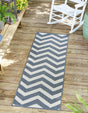 Navy Blue 2' x 8' Outdoor Coastal Runner Area Rug Weather Resistant for Patio, Deck, Terrace, Balcony, Porch 100% Polypropylene Coastal Decor Carpet for Sale at Rug Engine