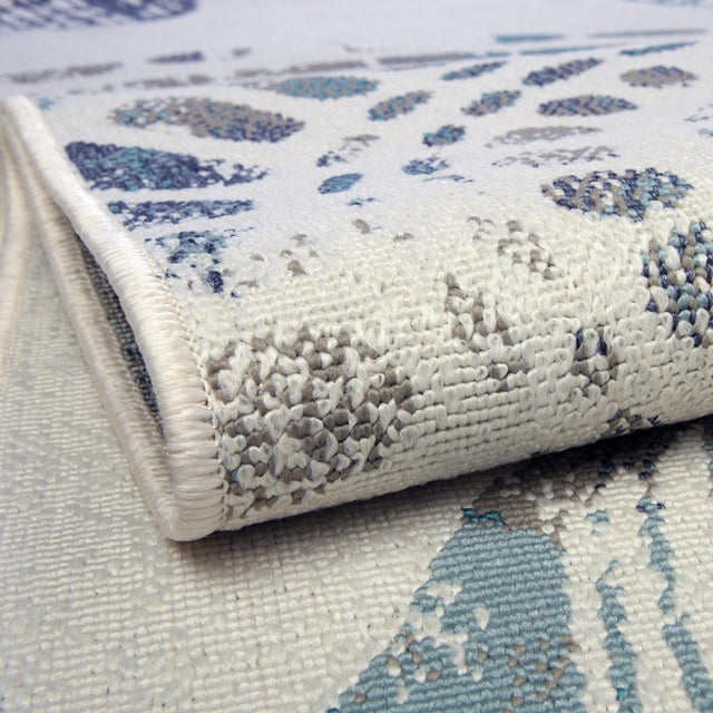 Ivory 4' x 6' Outdoor Coastal Rectangle Area Rug Weather Resistant for Patio, Deck, Terrace, Balcony, Porch 100% Polypropylene Coastal Decor Carpet for Sale at Rug Engine