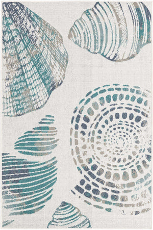 Ivory 4' x 6' Outdoor Coastal Rectangle Area Rug Weather Resistant for Patio, Deck, Terrace, Balcony, Porch 100% Polypropylene Coastal Decor Carpet for Sale at Rug Engine