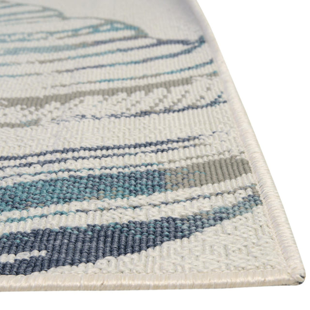 Ivory 7' 10 x 7' 10 Outdoor Coastal Square Area Rug Weather Resistant for Patio, Deck, Terrace, Balcony, Porch 100% Polypropylene Coastal Decor Carpet for Sale at Rug Engine