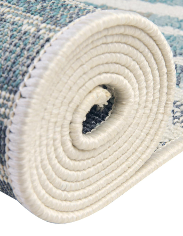 Ivory 7' 10 x 7' 10 Outdoor Coastal Round Area Rug Weather Resistant for Patio, Deck, Terrace, Balcony, Porch 100% Polypropylene Coastal Decor Carpet for Sale at Rug Engine