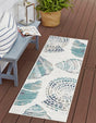 Ivory 2' x 6' Outdoor Coastal Runner Area Rug Weather Resistant for Patio, Deck, Terrace, Balcony, Porch 100% Polypropylene Coastal Decor Carpet for Sale at Rug Engine