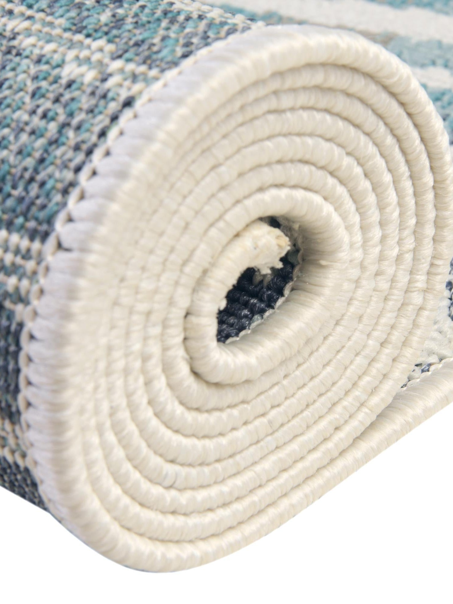 Ivory 2' 7 x 10' Outdoor Coastal Runner Area Rug Weather Resistant for Patio, Deck, Terrace, Balcony, Porch 100% Polypropylene Coastal Decor Carpet for Sale at Rug Engine