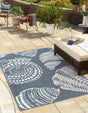 Navy Blue 9' x 12' Outdoor Coastal Rectangle Area Rug Weather Resistant for Patio, Deck, Terrace, Balcony, Porch 100% Polypropylene Coastal Decor Carpet for Sale at Rug Engine