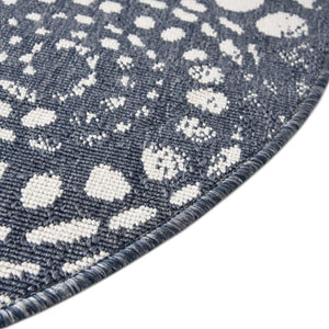 Navy Blue 7' x 7' Outdoor Coastal Round Area Rug Weather Resistant for Patio, Deck, Terrace, Balcony, Porch 100% Polypropylene Coastal Decor Carpet for Sale at Rug Engine