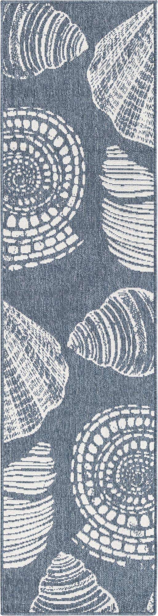Navy Blue 2' x 8' Outdoor Coastal Runner Area Rug Weather Resistant for Patio, Deck, Terrace, Balcony, Porch 100% Polypropylene Coastal Decor Carpet for Sale at Rug Engine