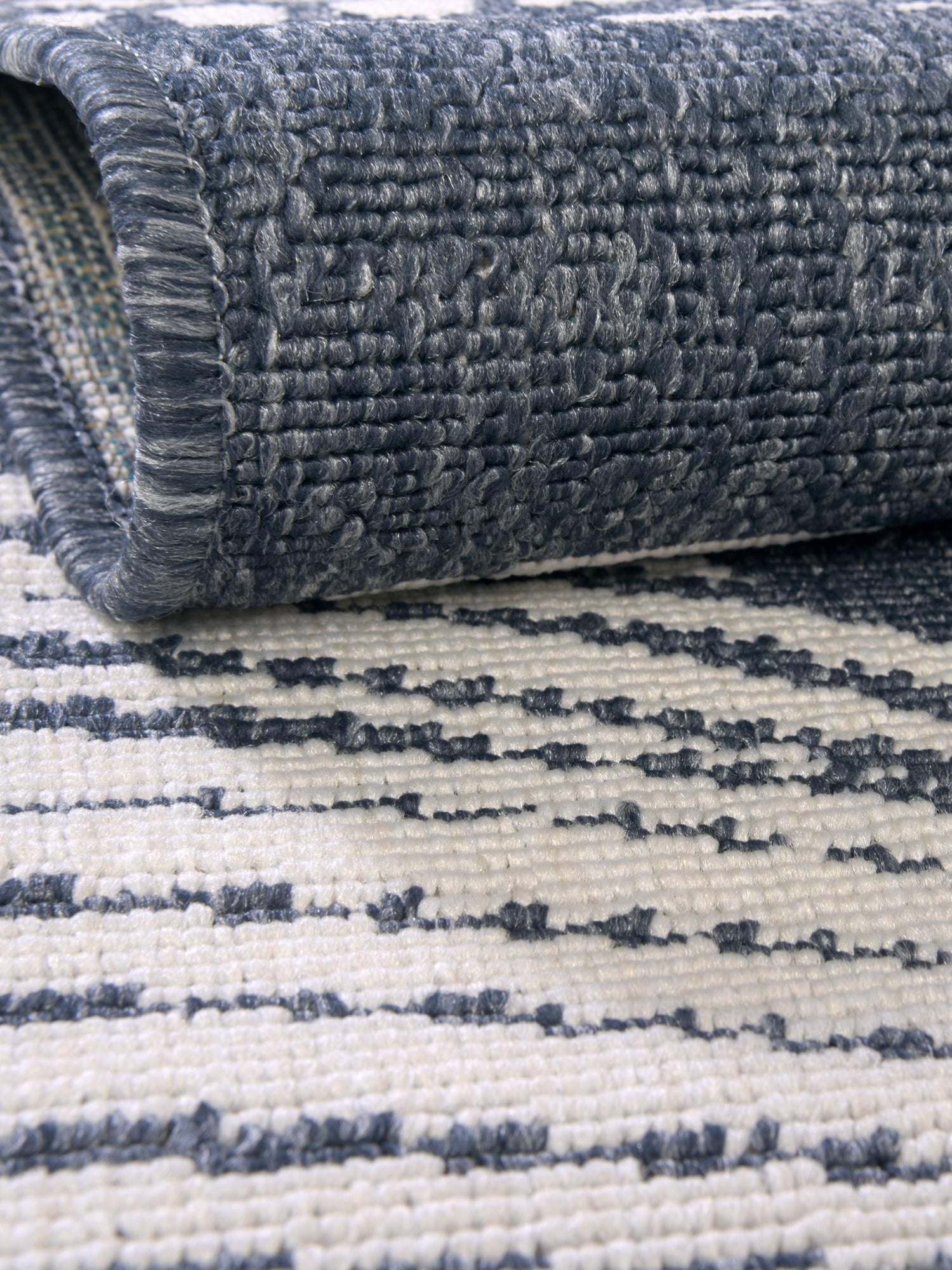 Navy Blue 2' x 8' Outdoor Coastal Runner Area Rug Weather Resistant for Patio, Deck, Terrace, Balcony, Porch 100% Polypropylene Coastal Decor Carpet for Sale at Rug Engine