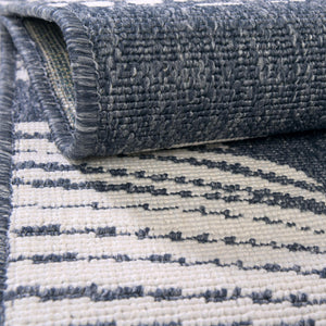 Navy Blue 2' x 8' Outdoor Coastal Runner Area Rug Weather Resistant for Patio, Deck, Terrace, Balcony, Porch 100% Polypropylene Coastal Decor Carpet for Sale at Rug Engine