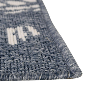 Navy Blue 2' x 8' Outdoor Coastal Runner Area Rug Weather Resistant for Patio, Deck, Terrace, Balcony, Porch 100% Polypropylene Coastal Decor Carpet for Sale at Rug Engine
