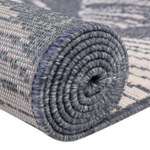 Navy Blue 2' x 8' Outdoor Coastal Runner Area Rug Weather Resistant for Patio, Deck, Terrace, Balcony, Porch 100% Polypropylene Coastal Decor Carpet for Sale at Rug Engine