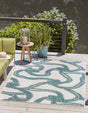 Ivory 7' 10 x 10' Outdoor Coastal Rectangle Area Rug Weather Resistant for Patio, Deck, Terrace, Balcony, Porch 100% Polypropylene Coastal Decor Carpet for Sale at Rug Engine