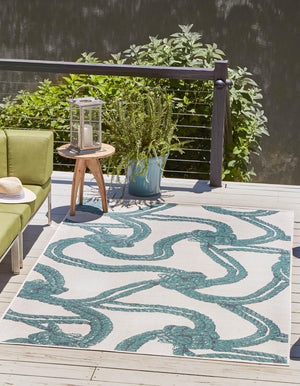 Ivory 1' 3 x 1' 3 Outdoor Coastal Sample Area Rug Weather Resistant for Patio, Deck, Terrace, Balcony, Porch 100% Polypropylene Coastal Decor Carpet for Sale at Rug Engine