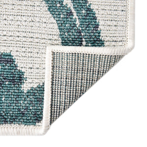 Ivory 7' 10 x 7' 10 Outdoor Coastal Square Area Rug Weather Resistant for Patio, Deck, Terrace, Balcony, Porch 100% Polypropylene Coastal Decor Carpet for Sale at Rug Engine