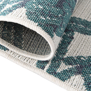 Ivory 2' x 8' Outdoor Coastal Runner Area Rug Weather Resistant for Patio, Deck, Terrace, Balcony, Porch 100% Polypropylene Coastal Decor Carpet for Sale at Rug Engine
