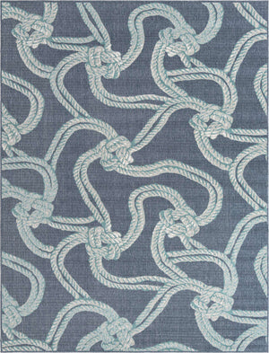 Navy Blue 7' 10 x 10' Outdoor Coastal Rectangle Area Rug Weather Resistant for Patio, Deck, Terrace, Balcony, Porch 100% Polypropylene Coastal Decor Carpet for Sale at Rug Engine