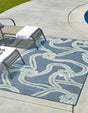Navy Blue 4' x 6' Outdoor Coastal Rectangle Area Rug Weather Resistant for Patio, Deck, Terrace, Balcony, Porch 100% Polypropylene Coastal Decor Carpet for Sale at Rug Engine