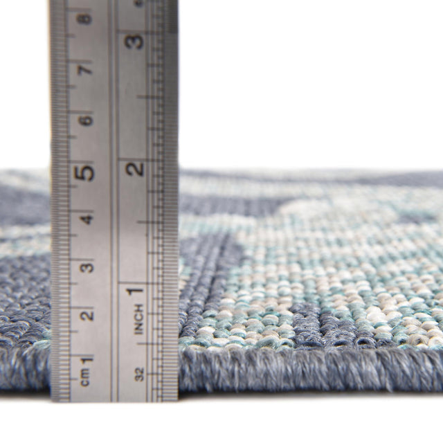 Navy Blue 9' x 12' Outdoor Coastal Rectangle Area Rug Weather Resistant for Patio, Deck, Terrace, Balcony, Porch 100% Polypropylene Coastal Decor Carpet for Sale at Rug Engine