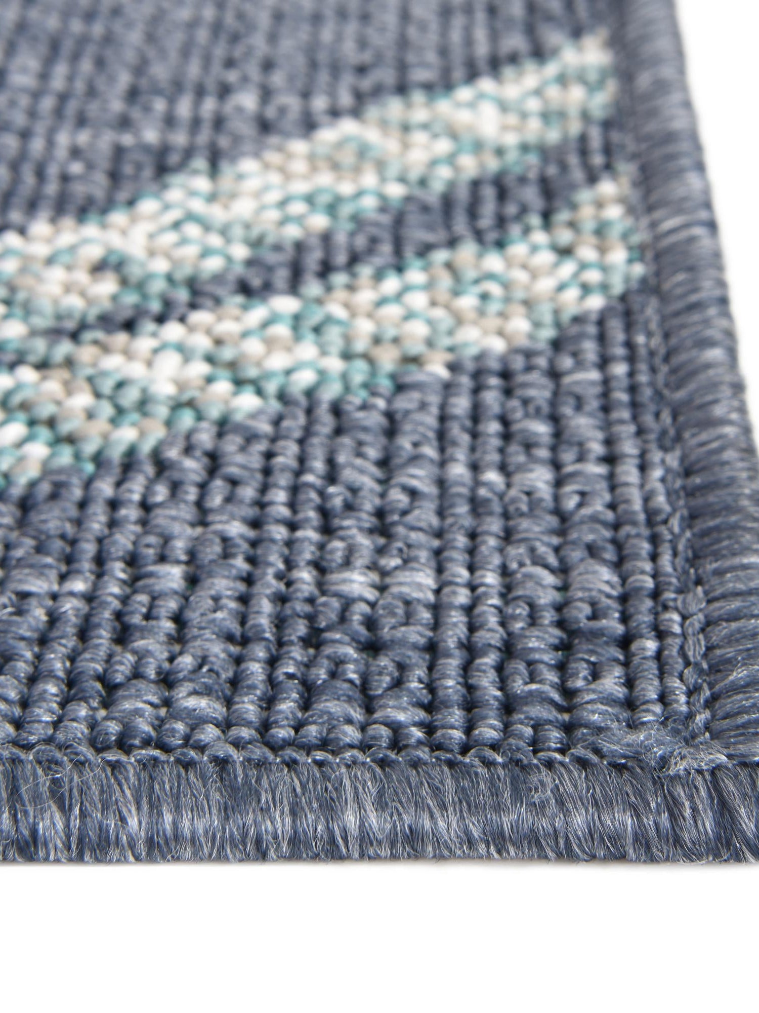 Navy Blue 9' x 12' Outdoor Coastal Rectangle Area Rug Weather Resistant for Patio, Deck, Terrace, Balcony, Porch 100% Polypropylene Coastal Decor Carpet for Sale at Rug Engine