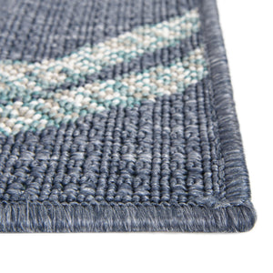 Navy Blue 5' 3 x 8' Outdoor Coastal Rectangle Area Rug Weather Resistant for Patio, Deck, Terrace, Balcony, Porch 100% Polypropylene Coastal Decor Carpet for Sale at Rug Engine