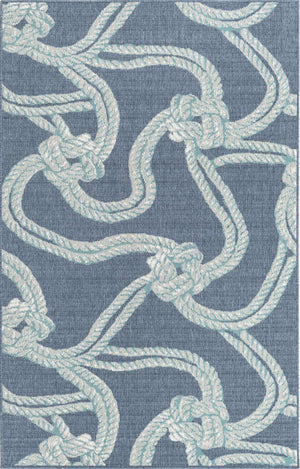 Navy Blue 5' 3 x 8' Outdoor Coastal Rectangle Area Rug Weather Resistant for Patio, Deck, Terrace, Balcony, Porch 100% Polypropylene Coastal Decor Carpet for Sale at Rug Engine