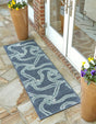 Navy Blue 2' x 8' Outdoor Coastal Runner Area Rug Weather Resistant for Patio, Deck, Terrace, Balcony, Porch 100% Polypropylene Coastal Decor Carpet for Sale at Rug Engine