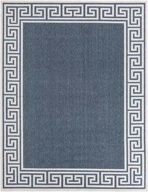 Navy Blue 8' x 10' Outdoor Coastal Rectangle Rug