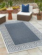 Navy Blue 4' x 6' Outdoor Coastal Rectangle Area Rug Weather Resistant for Patio, Deck, Terrace, Balcony, Porch 100% Polypropylene Coastal Decor Carpet for Sale at Rug Engine