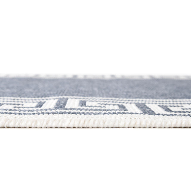 Navy Blue 2' x 8' Outdoor Coastal Runner Area Rug Weather Resistant for Patio, Deck, Terrace, Balcony, Porch 100% Polypropylene Coastal Decor Carpet for Sale at Rug Engine