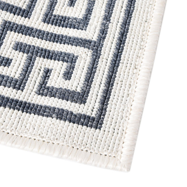 Navy Blue 2' x 6' Outdoor Coastal Runner Area Rug Weather Resistant for Patio, Deck, Terrace, Balcony, Porch 100% Polypropylene Coastal Decor Carpet for Sale at Rug Engine