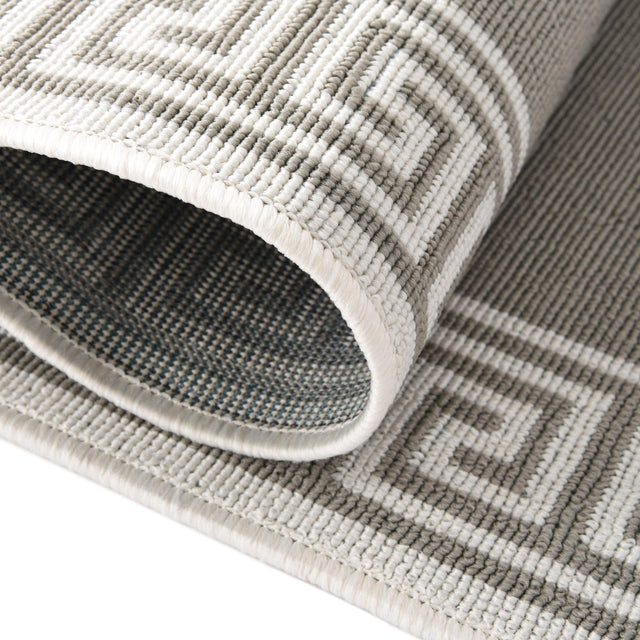 Gray 4' x 6' Outdoor Coastal Rectangle Area Rug Weather Resistant for Patio, Deck, Terrace, Balcony, Porch 100% Polypropylene Coastal Decor Carpet for Sale at Rug Engine