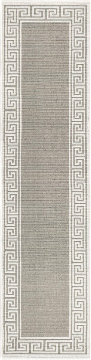 Gray 2' x 8' Outdoor Coastal Runner Area Rug Weather Resistant for Patio, Deck, Terrace, Balcony, Porch 100% Polypropylene Coastal Decor Carpet for Sale at Rug Engine