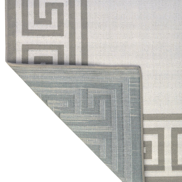Ivory 7' 10 x 7' 10 Outdoor Coastal Square Area Rug Weather Resistant for Patio, Deck, Terrace, Balcony, Porch 100% Polypropylene Coastal Decor Carpet for Sale at Rug Engine