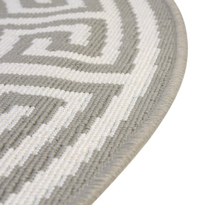 Ivory 7' x 7' Outdoor Coastal Round Area Rug Weather Resistant for Patio, Deck, Terrace, Balcony, Porch 100% Polypropylene Coastal Decor Carpet for Sale at Rug Engine