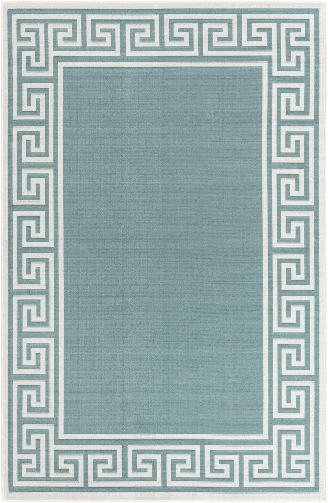 Aqua 1' 3 x 1' 3 Outdoor Coastal Sample Area Rug Weather Resistant for Patio, Deck, Terrace, Balcony, Porch 100% Polypropylene Coastal Decor Carpet for Sale at Rug Engine