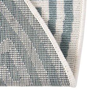 Aqua 4' x 4' Outdoor Coastal Round Area Rug Weather Resistant for Patio, Deck, Terrace, Balcony, Porch 100% Polypropylene Coastal Decor Carpet for Sale at Rug Engine