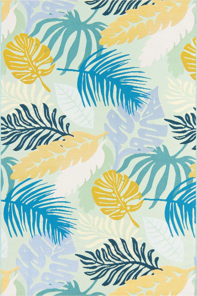 Multicolor 5' 3 x 8' Outdoor Botanical Rectangle Area Rug Weather Resistant for Patio, Deck, Terrace, Balcony, Porch Polypropylene Garden Floral Tropical Carpet for Sale at Rug Engine
