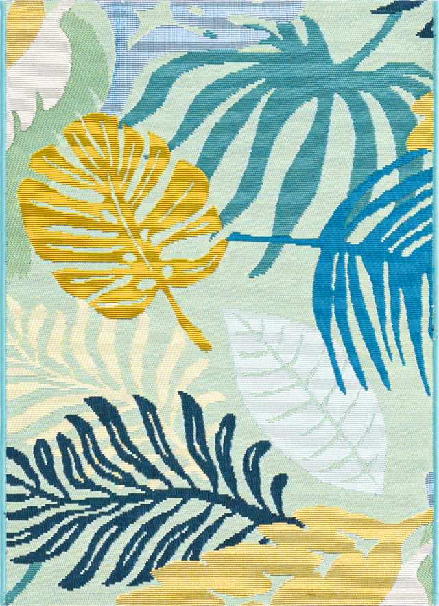 Multicolor 2' x 3' Outdoor Botanical Rectangle Area Rug Weather Resistant for Patio, Deck, Terrace, Balcony, Porch Polypropylene Garden Floral Tropical Carpet for Sale at Rug Engine