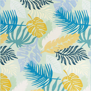 Multicolor 6' x 6' Outdoor Botanical Square Area Rug Weather Resistant for Patio, Deck, Terrace, Balcony, Porch Polypropylene Garden Floral Tropical Carpet for Sale at Rug Engine