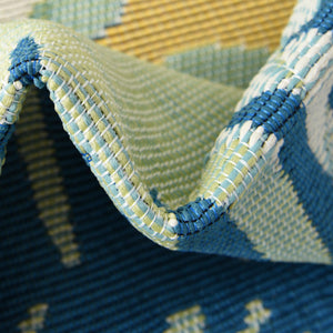 Multicolor 2' 7 x 5' 3 Outdoor Botanical Runner Area Rug Weather Resistant for Patio, Deck, Terrace, Balcony, Porch Polypropylene Garden Floral Tropical Carpet for Sale at Rug Engine