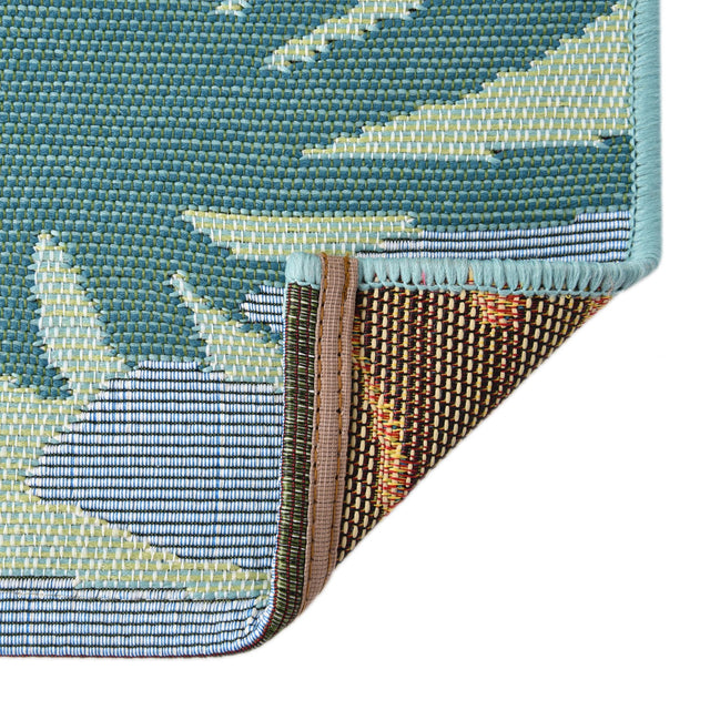 Multicolor 2' 7 x 5' 3 Outdoor Botanical Runner Area Rug Weather Resistant for Patio, Deck, Terrace, Balcony, Porch Polypropylene Garden Floral Tropical Carpet for Sale at Rug Engine
