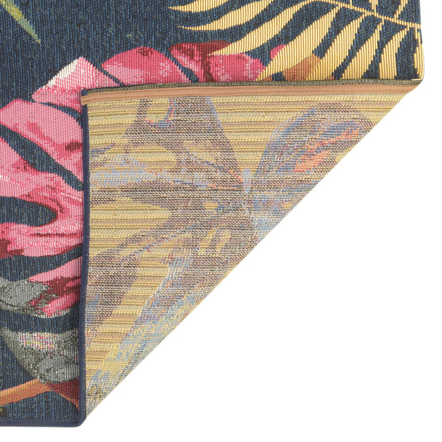 Multicolor 6' x 6' Outdoor Botanical Square Area Rug Weather Resistant for Patio, Deck, Terrace, Balcony, Porch Polypropylene Garden Floral Tropical Carpet for Sale at Rug Engine