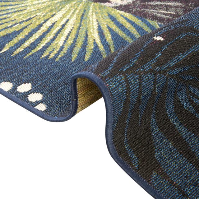 Multicolor 6' x 6' Outdoor Botanical Square Area Rug Weather Resistant for Patio, Deck, Terrace, Balcony, Porch Polypropylene Garden Floral Tropical Carpet for Sale at Rug Engine