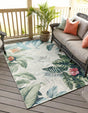 Multicolor 10' x 14' 2 Outdoor Botanical Rectangle Area Rug Weather Resistant for Patio, Deck, Terrace, Balcony, Porch Polypropylene Garden Floral Tropical Carpet for Sale at Rug Engine