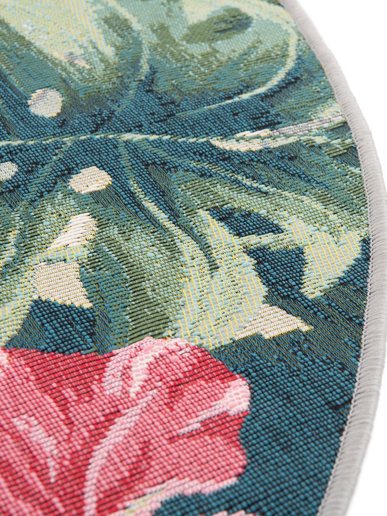 Multicolor 4' 1 x 4' 1 Outdoor Botanical Round Area Rug Weather Resistant for Patio, Deck, Terrace, Balcony, Porch Polypropylene Garden Floral Tropical Carpet for Sale at Rug Engine